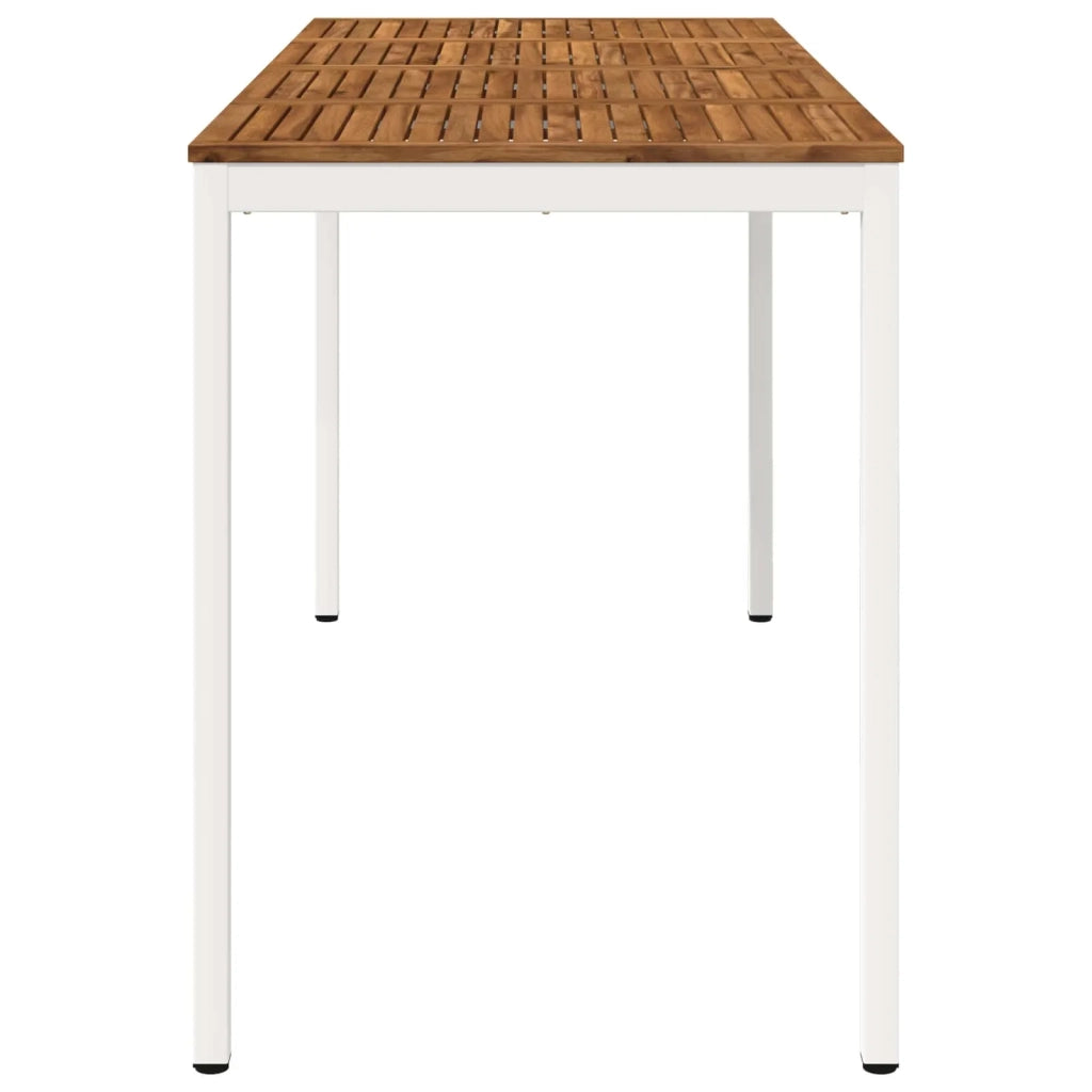 Tavolo Bar da Giardino Naturale e Bianco 196 x 80,5 x 105 cm 901359