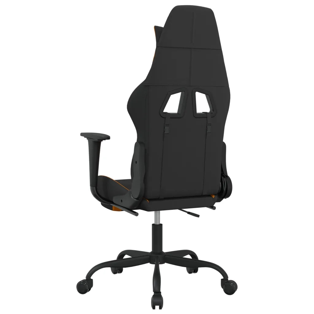 Sedia da Gaming | Sedia da e-sports con Poggiapiedi Nero e Arancione in Tessuto