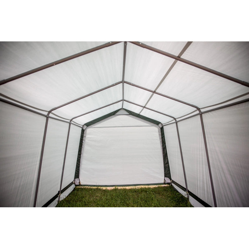 Casetta da giardino in telo rinforzato 3,05x6,10 m – struttura in acciaio Ø34 mm – porta 230x190 cm – AT3061 Foresta