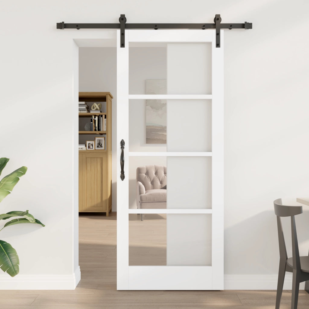 Porta Scorrevole  con Set di Ferramenta 'ORKDAL'Bianca 83x202 cm