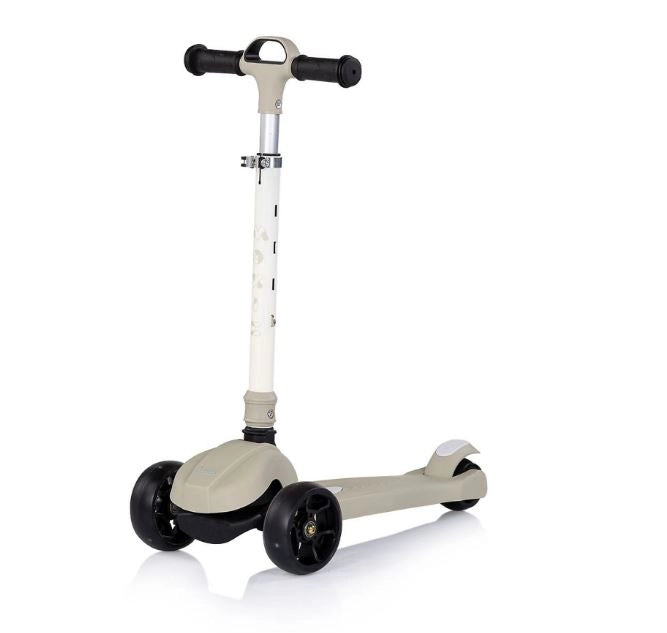 Monopattino per Bambini 3 anni Grigio Modello Luxury fino a 50kg Scooter con ruote LED Pedana antiscivolo Freno incluso