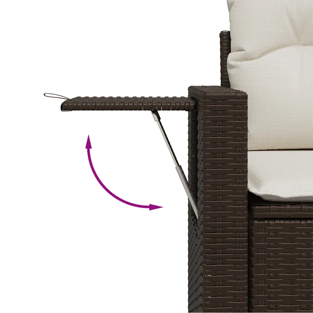 Set Divani da Giardino 10pz con Cuscini in Polyrattan Marrone 3220692