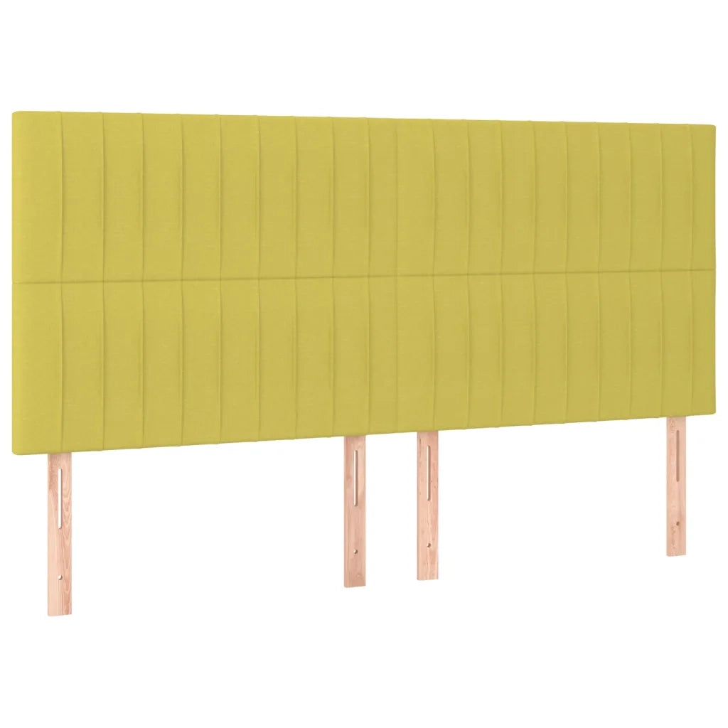 Testiera 4 pz Verde 100x5x78/88 cm in Tessuto