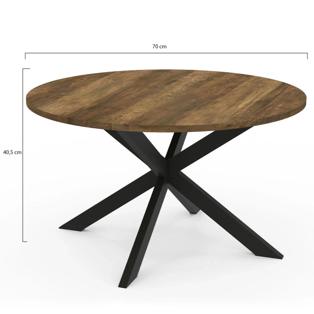 IDMarket - Mesa de centro redonda HAWKINS con pata de araña 70 cm