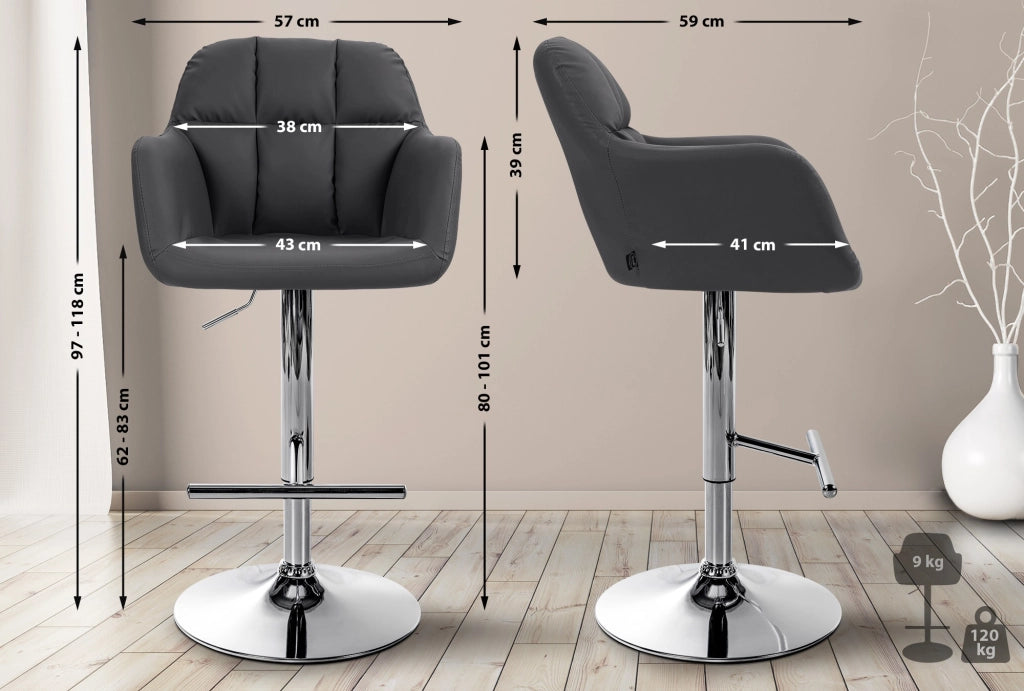 Barhocker Natoma Kunstleder chrom