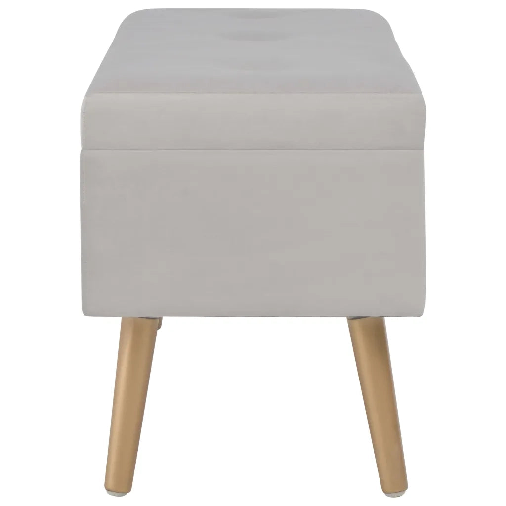 Panca con Vano Portaoggetti 80 cm Grigio in Velluto cod mxl 52039