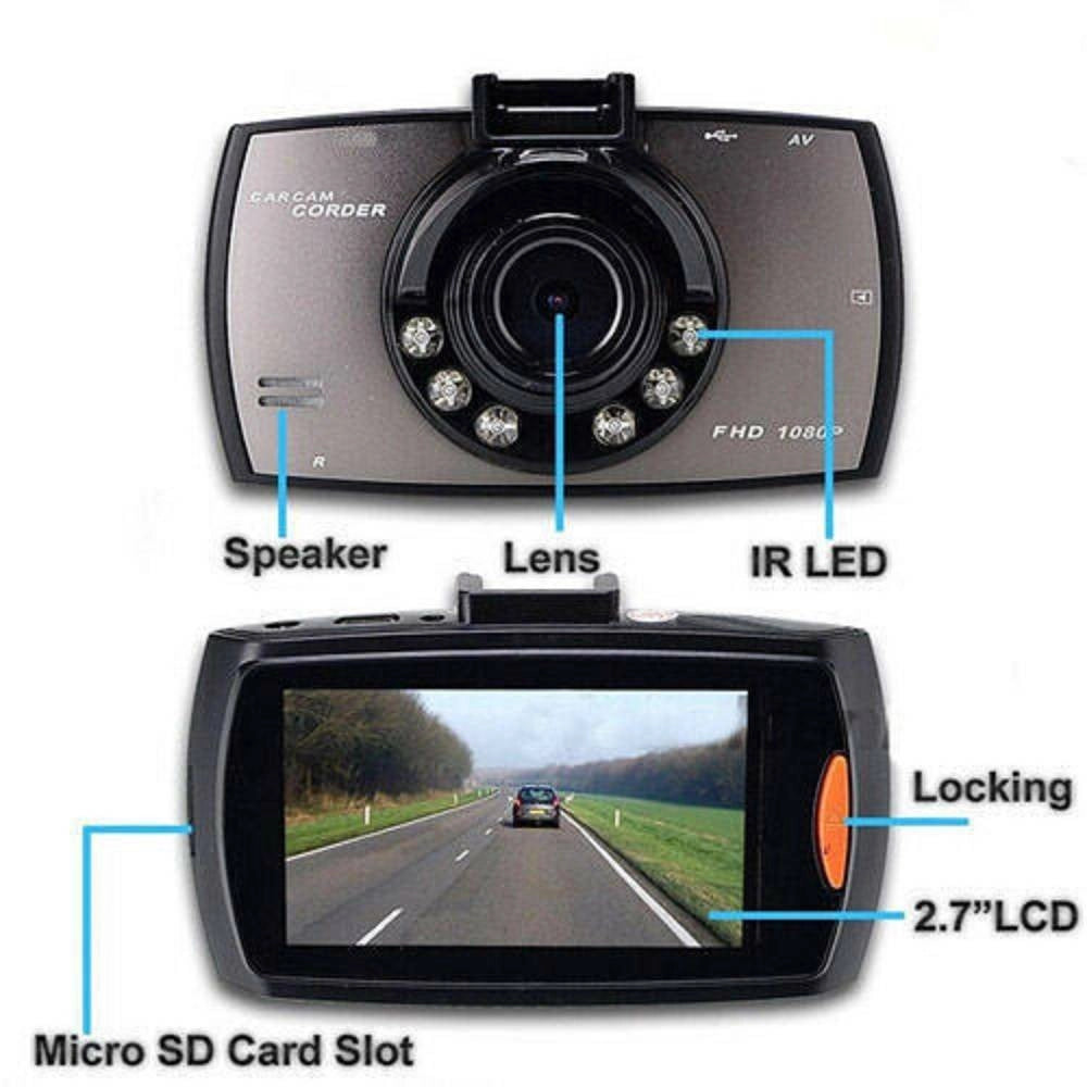 Trade Shop - Telecamera Per Auto Full Hd Dvr Car Video Camera Visione Notturna Lcd 2,4'' 6 Led -