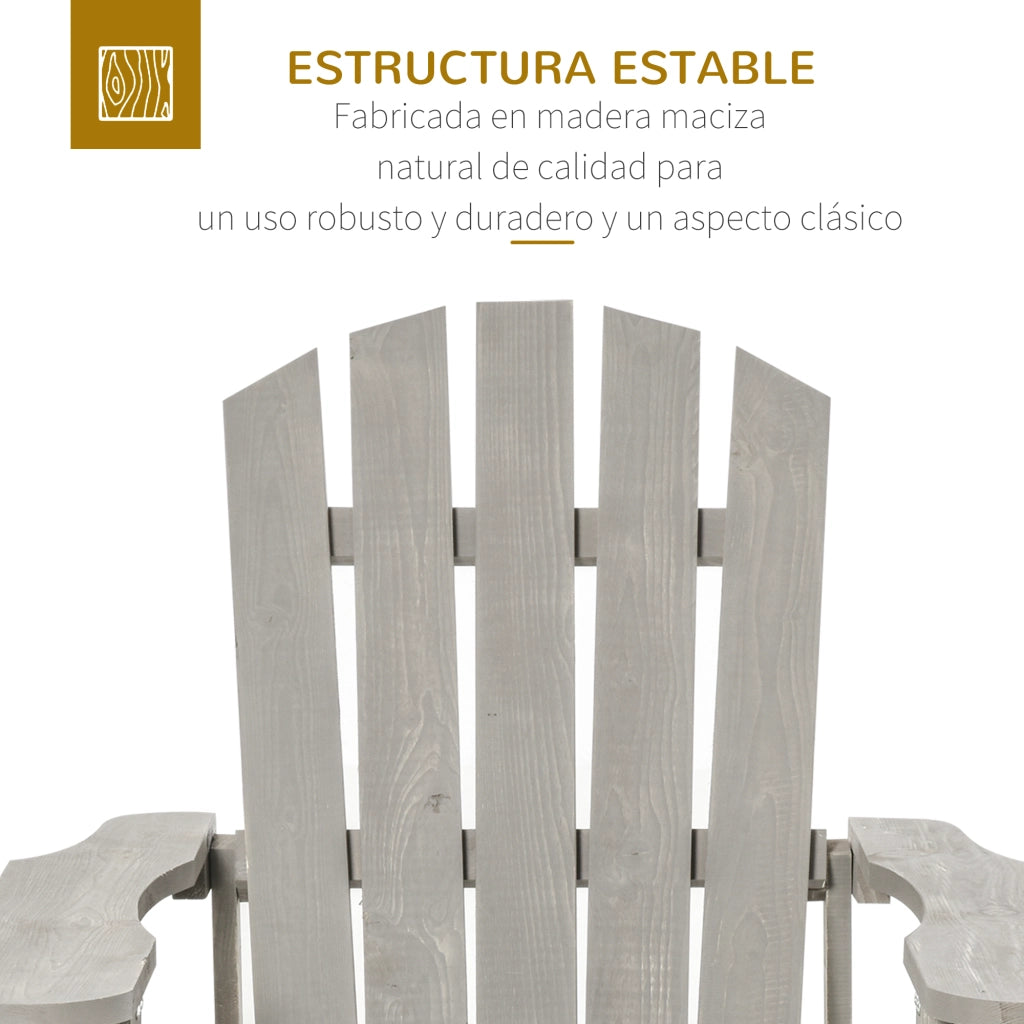 Sedia da giardino Adirondack ¨C zephmum ¨C grigio chiaro 78x89x88 cm