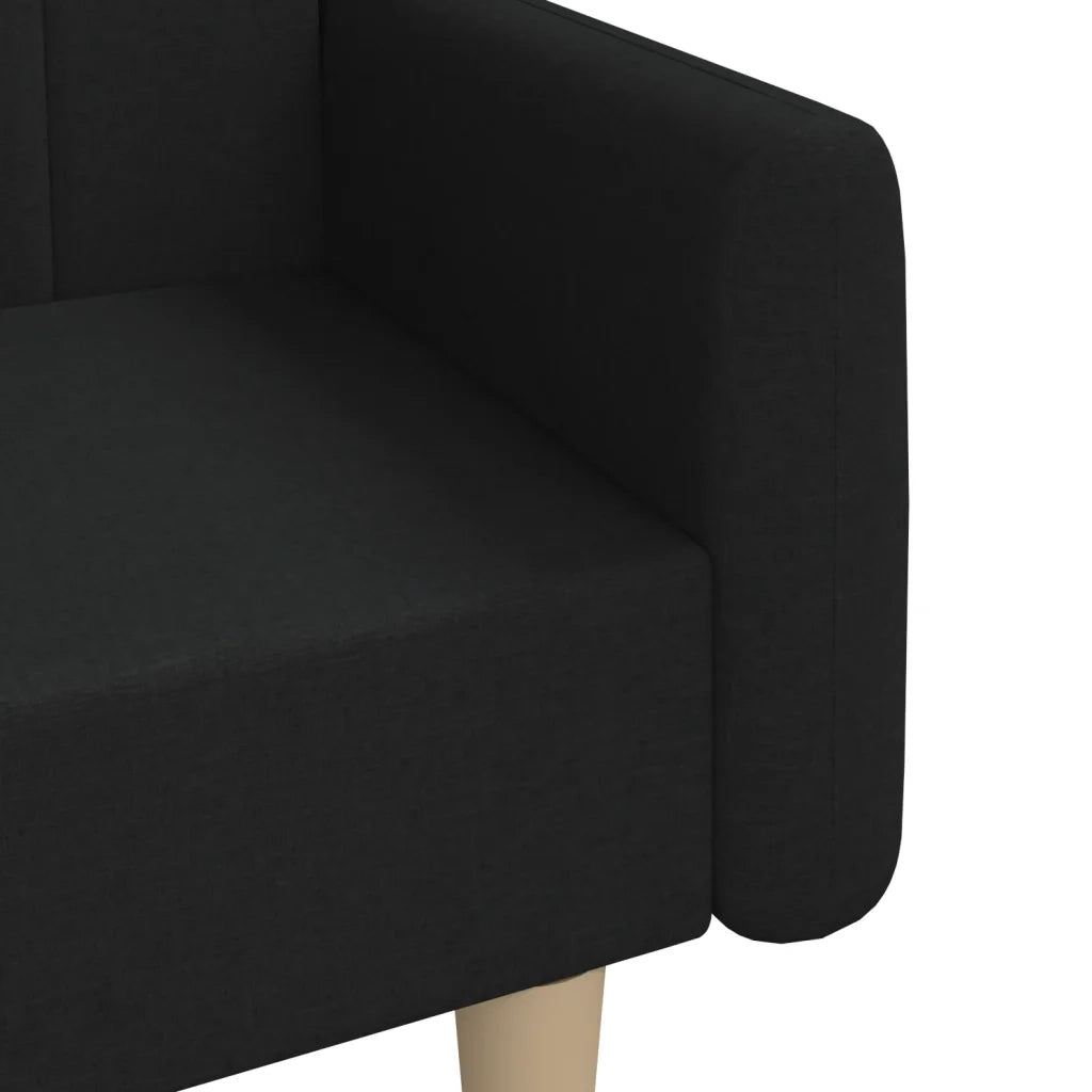 Divano letto | Sof¨¤ letto | Letto singolo a 2 Posti Nero in Tessuto