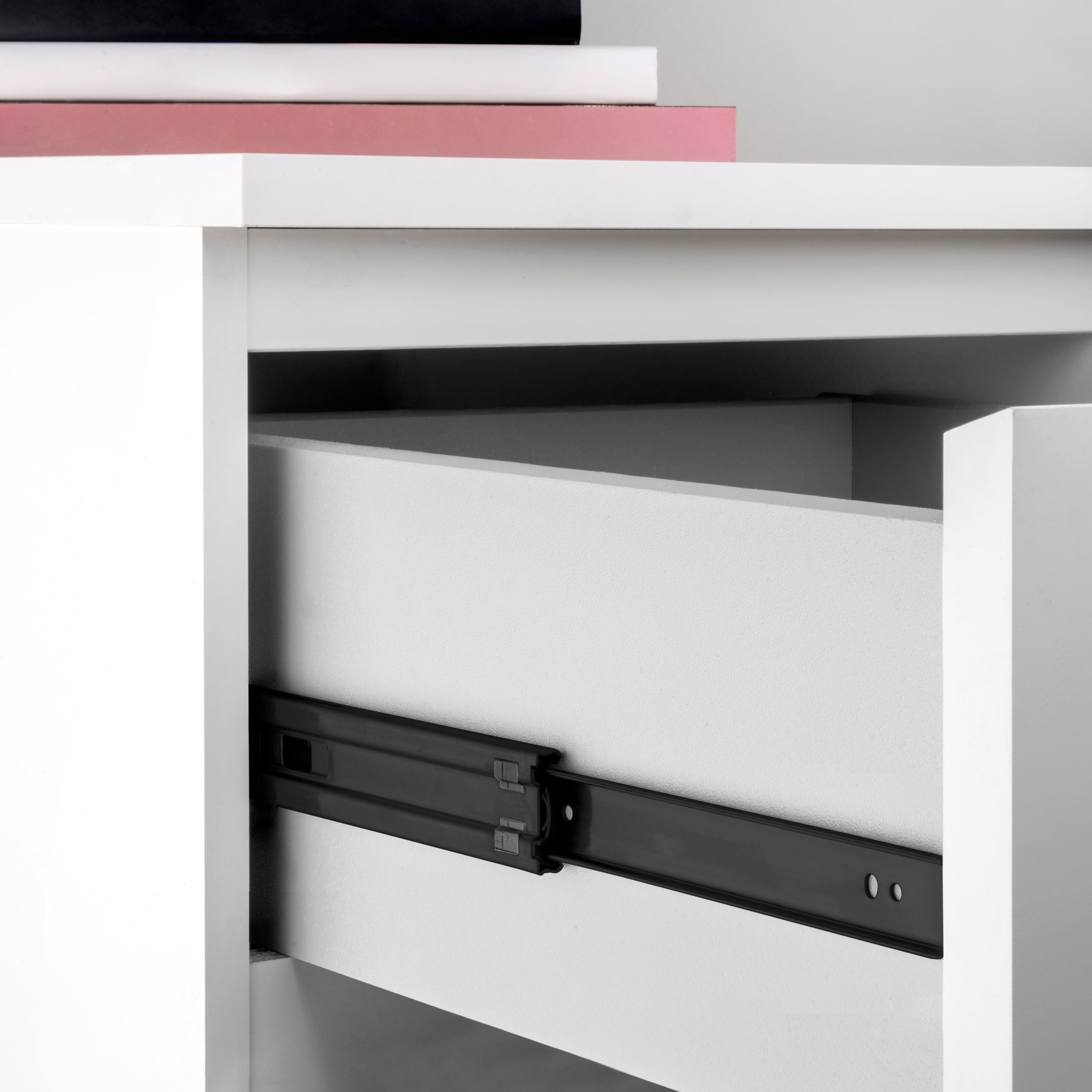 Set 10 Guide Cassetto con Chiusura Soft 45x400 mm in Acciaio Emuca Nero