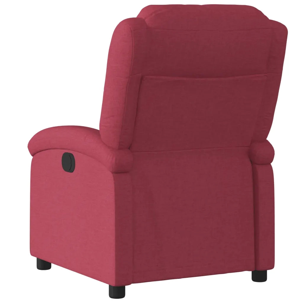 vidaXL Poltrona Reclinabile in Tessuto Rosso Vino