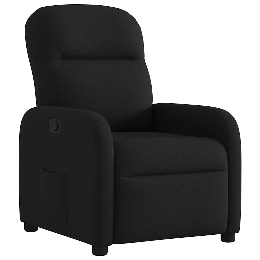 Divano Sedia-Poltrona Reclinabile in Tessuto Nero 259977