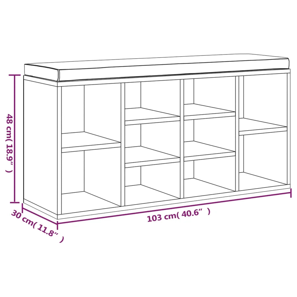 Scarpiera Nera 103x30x48 cm in Legno Multistrato 342609