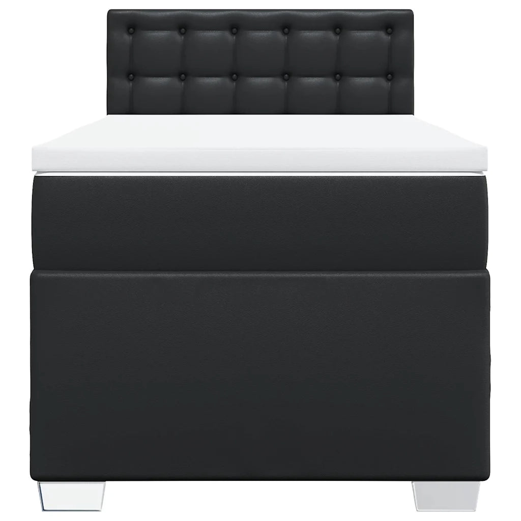 Giroletto a Molle con Materasso Nero 80x200 cm in Similpelle