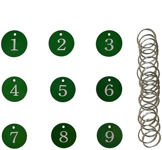 Etichette di Identificazione in Alluminio - 35MM Rondi - Verde - Etichette di Identificazione ID - Ideali per Ristoranti, Hotel e Scuole