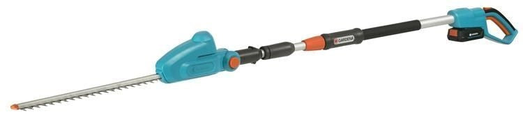 Gardena 14732-20 THS 42-18V P4A Tagliasiepi Telescopico a Batteria 42 cm Lama Doppia Testa Regolabile fino a 90° 3,4 Kg Batteria 18 V 2,6 Ah colore Verde