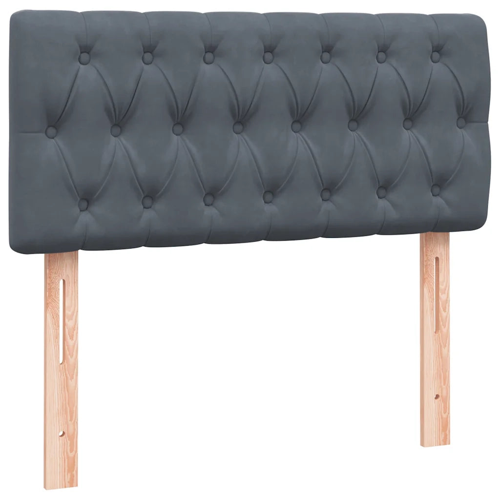 Giroletto a Molle con Materasso Grigio Scuro 80x210 cm Velluto 3318346