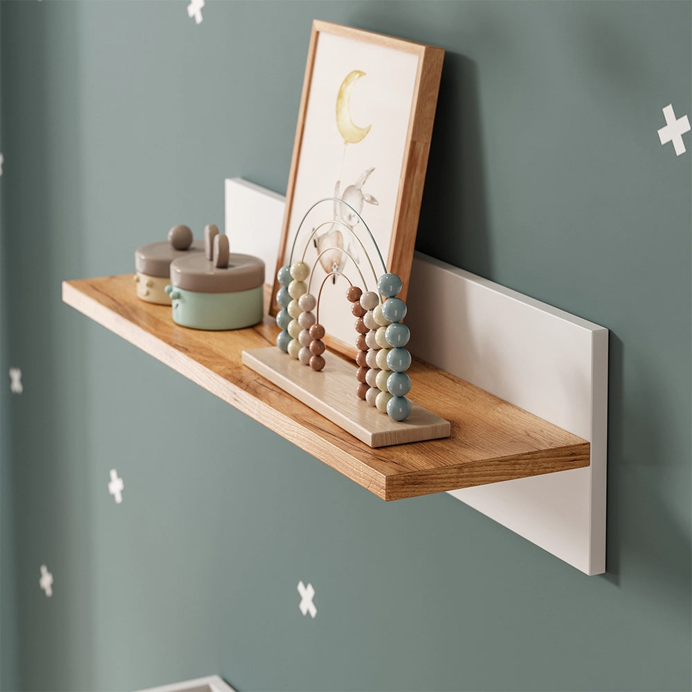 Vitalispa Scaffale a muro per bambini Bianco/Artisan 70 x 20 cm