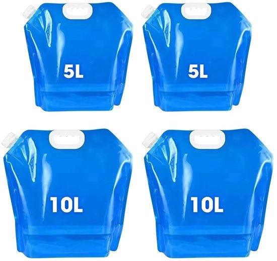 Set di contenitori acqua collaudabili - 4 pezzi, 5L/10L, BPA libero