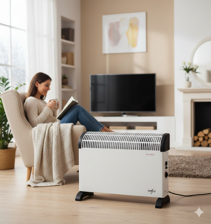 Termoconvettore Elettrico Ventilato 2000W Beker Bianco