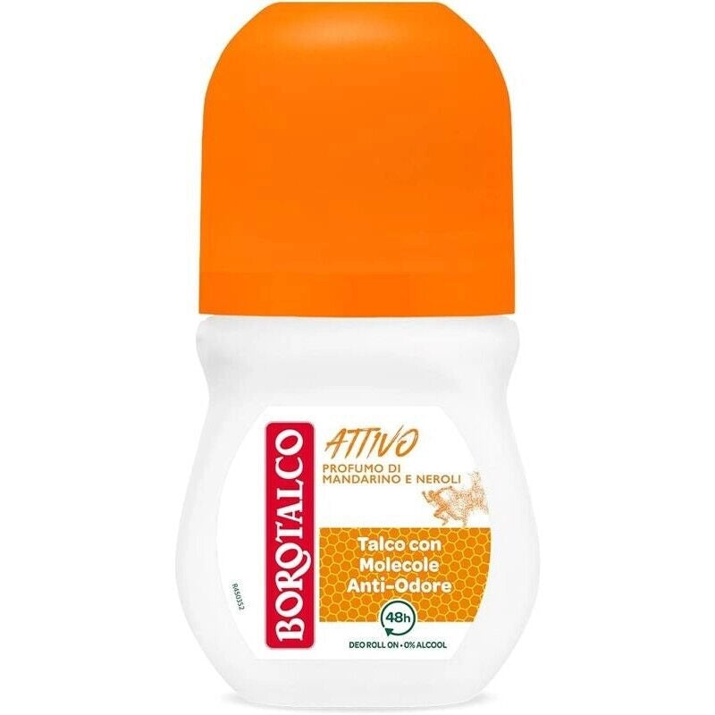 BOROTALCO ROLL-ON 50 ML FORMULA SENZA ALCOOL EFFICACIA FRESCA 48H ARANCIONE