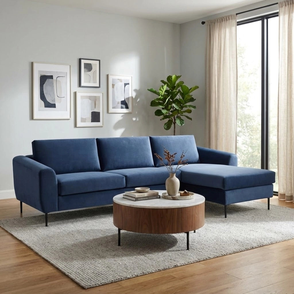 Divano moderno con chaise lounge in Tessuto cm 181x96x84 - RIKI