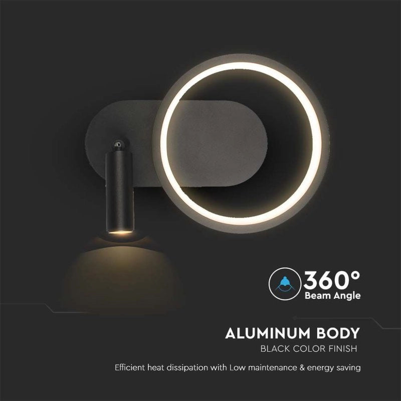 Applique Lampada LED da Muro 14W 250*100*180mm in Metallo Colore Nero 4000K SKU-14980