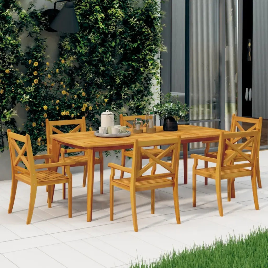 Sedie da Pranzo da Esterni 6 pz in Legno Massello di Acacia 3098661