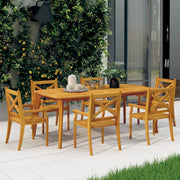 Sedie da Pranzo da Esterni 6 pz in Legno Massello di Acacia 3098661