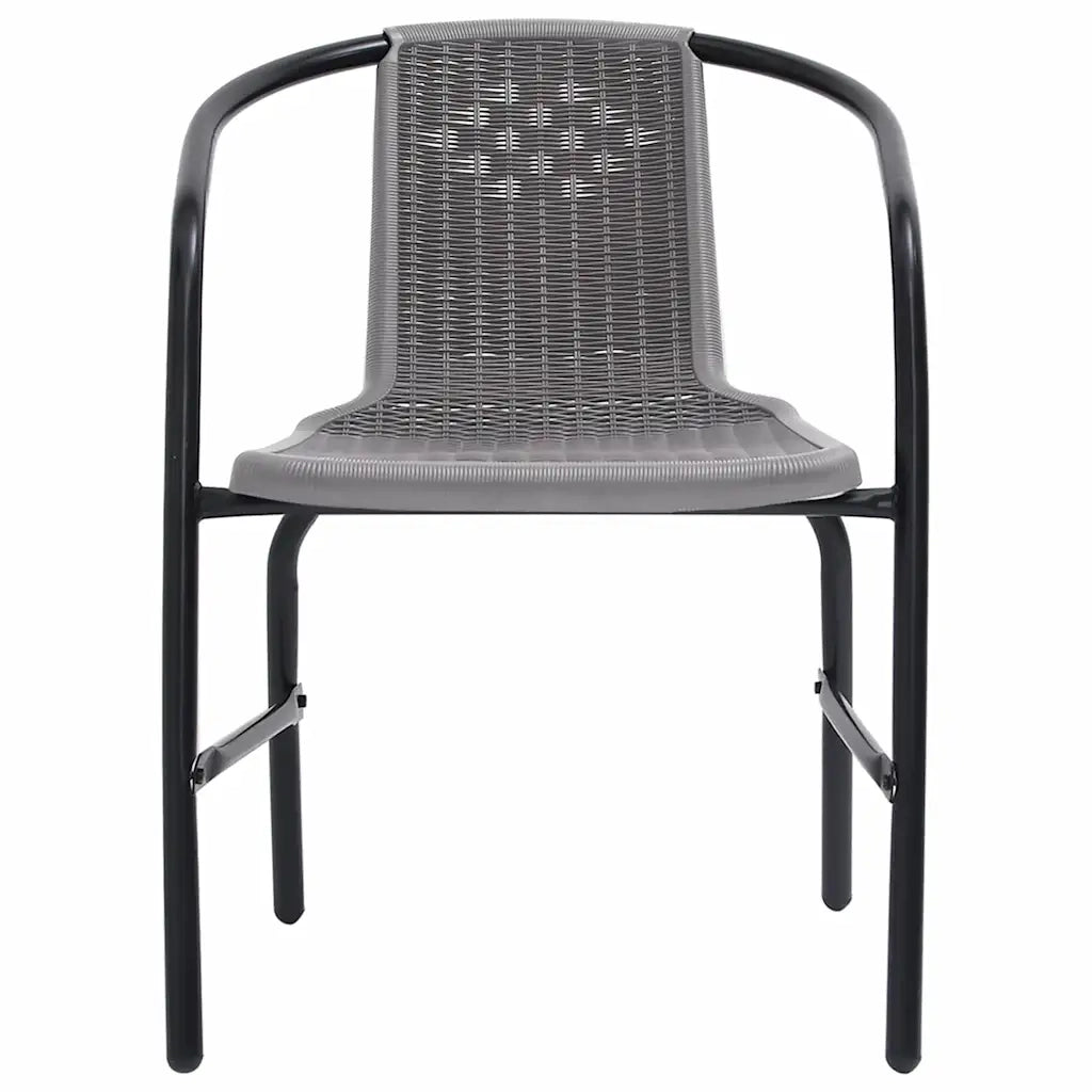 Sedie da Giardino 4 pz Nere Plastica Stile Rattan Acciaio 110kg cod mxl 57111