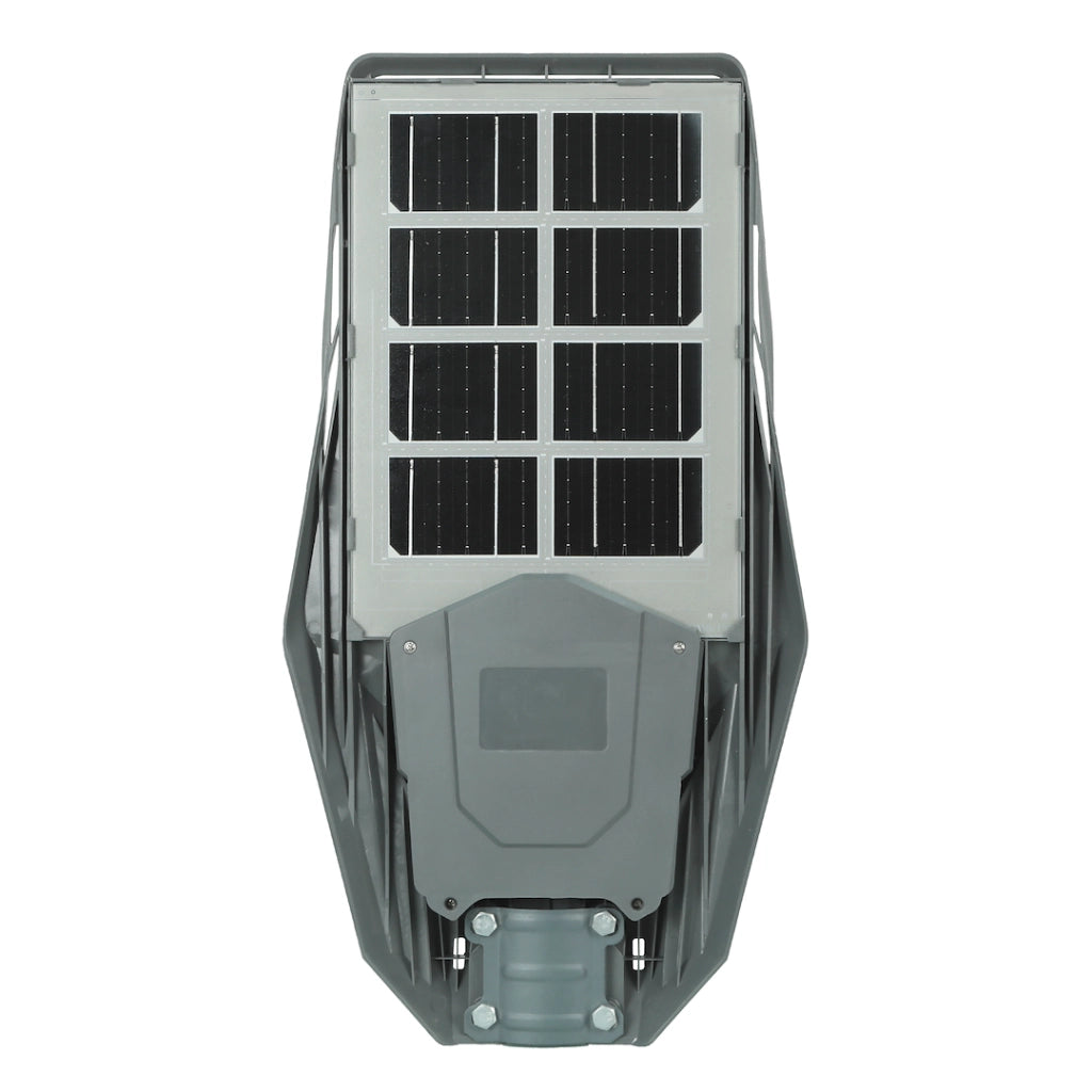 Lampione solare nero LED 300W 6500K sensore+tele IP65
