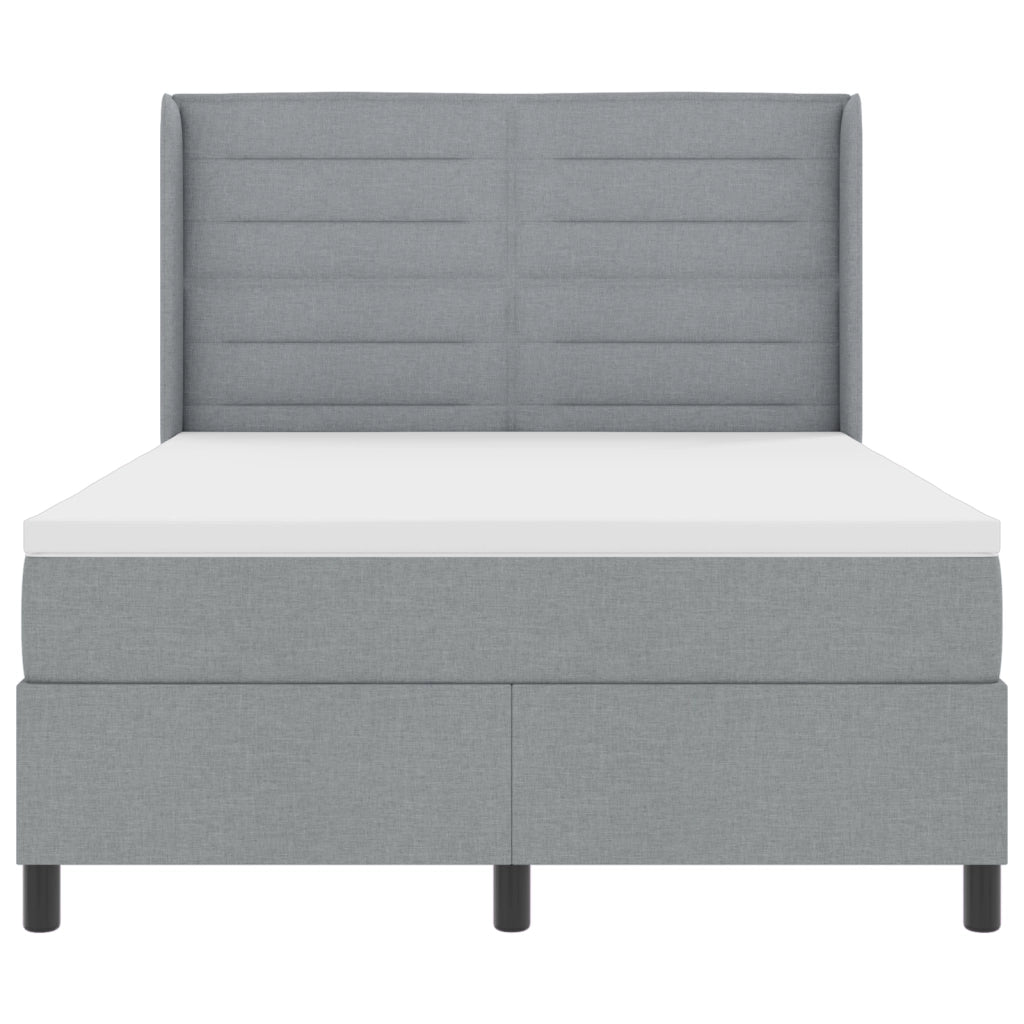 Letto a molle con materasso Grigio chiaro 140x200 cm Tessuto