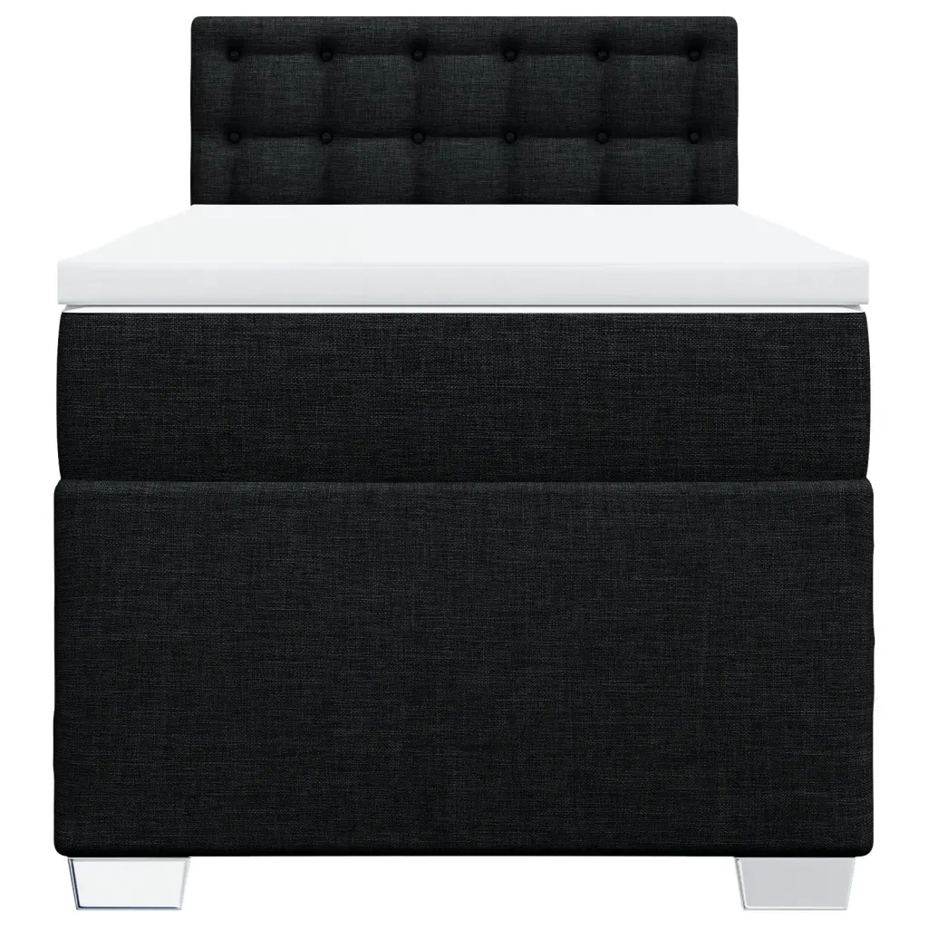 Giroletto a Molle con Materasso Nero 90x200 cm in Tessuto