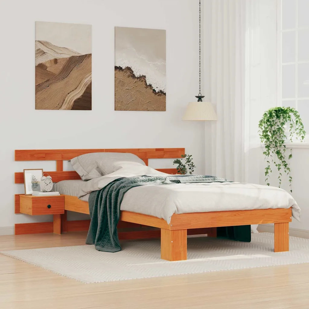 Struttura del letto Marrone cerato 75 x 190 cm Pino massello 872721