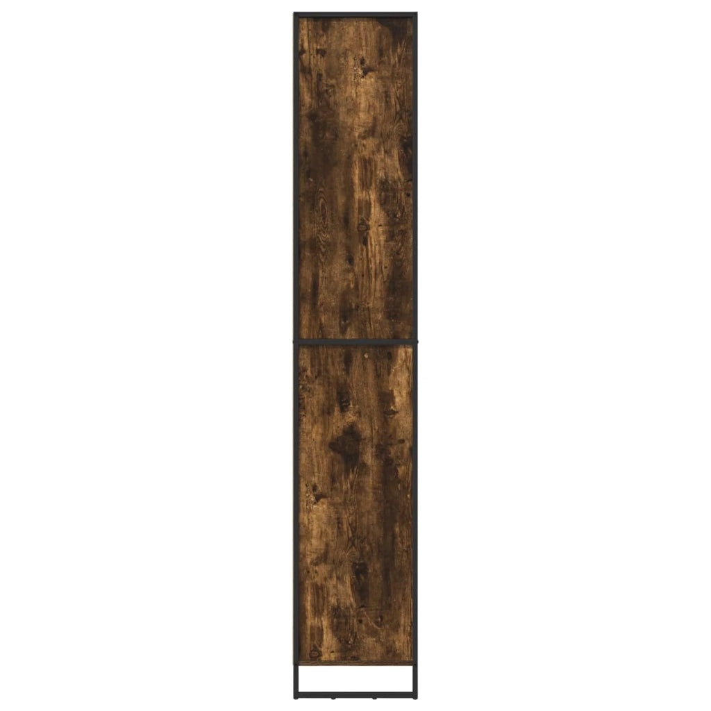 Set di 2 moderni mobili alti rettangolari 79 x 36 x 200 cm con ante in legno ingegnerizzato resistente con finitura rovere affumicato 02_0056105