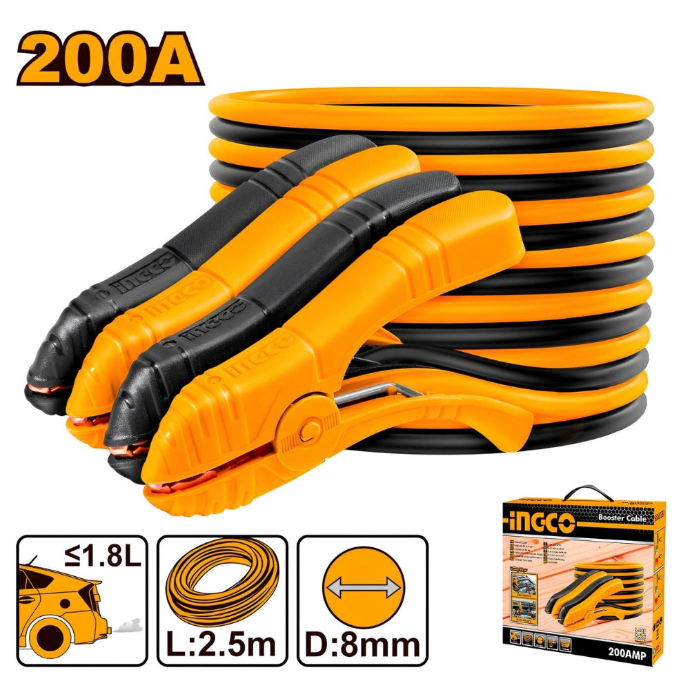 Cavi batteria auto rame 200a morsetto 15.6x9.1 cm lunghezza 2,5 metri
