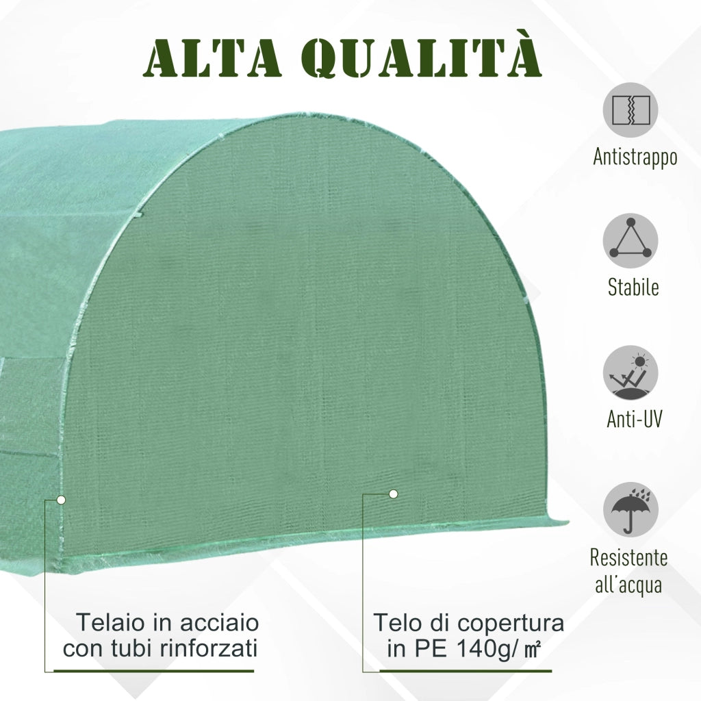 Serra da Giardino a Tunnel per Piante Verde 6x3x2m