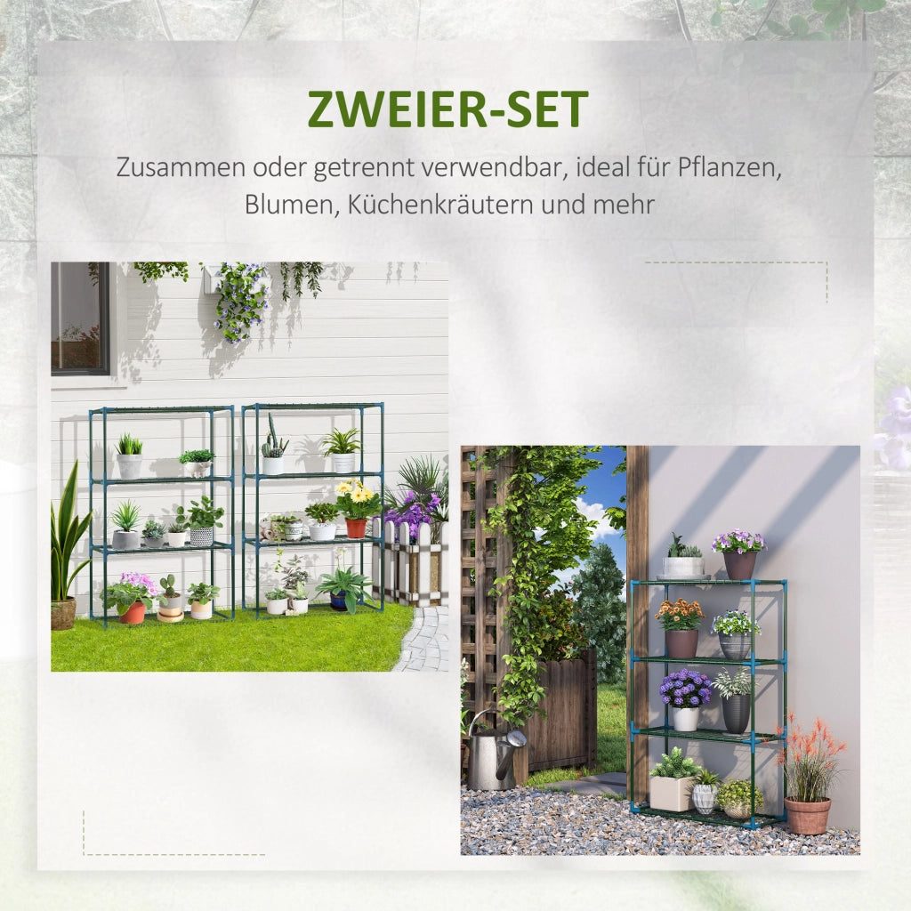 PORTAVASI Set da 2 pezzi 70x27x110 cm Verde in Acciaio