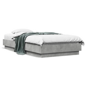 Letto singolo | Letto per adulti | Giroletto Grigio Cemento 90x190 cm in Legno Multistrato