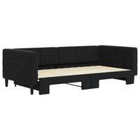 Divano Letto con Letto Estraibile Nero 100x200 cm in Velluto 3196702