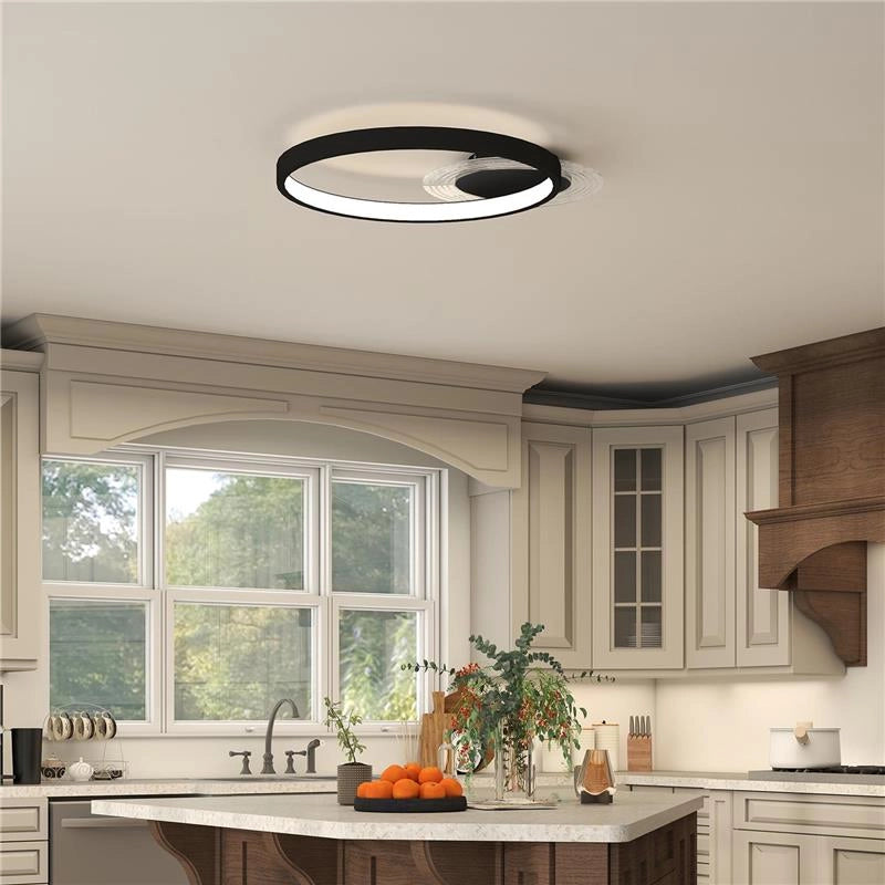 PLAFONIERA LED MODERNA A 2 ANELLI CON TEMPERATURA COLORE REGOLABILE, POTENZA 30W, NERO