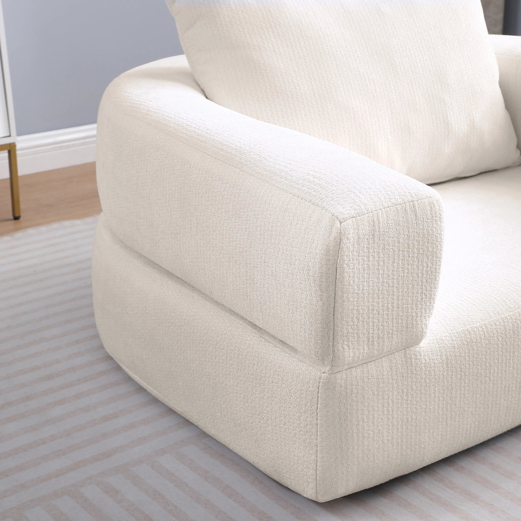 DIVANO modulare reversibile 105x28x28 cm in ciniglia beige