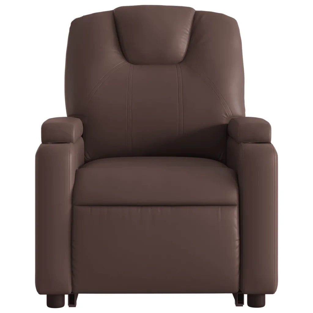 Divano Sedia-Poltrona Alzapersona Reclinabile Marrone in Similpelle 452904