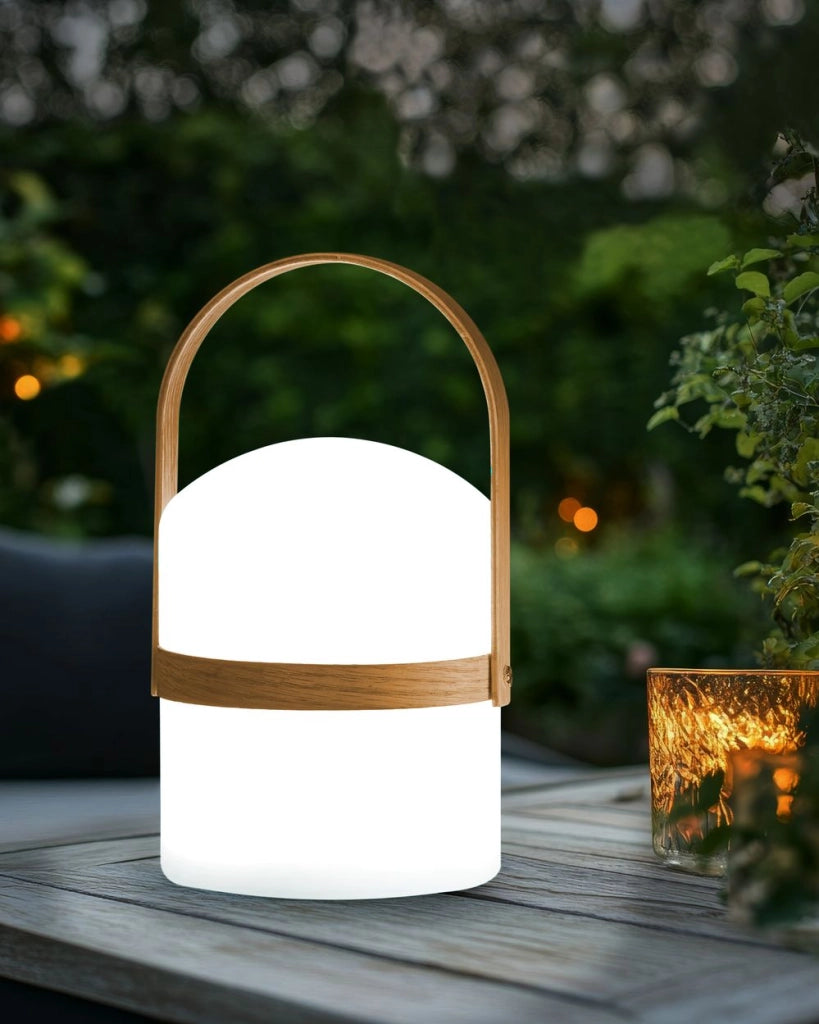 Lampada da tavolo a LED per esterni Materiale sintetico bianco Impermeabile con telecomando soluzioni per esterno giardino
