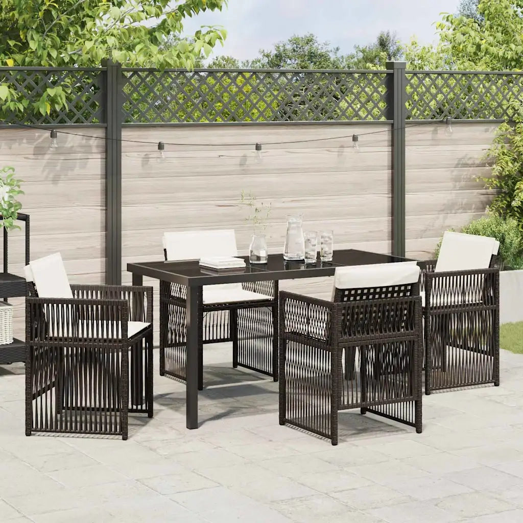 Set da Pranzo per Giardino 5 pcs Marrone 3380658