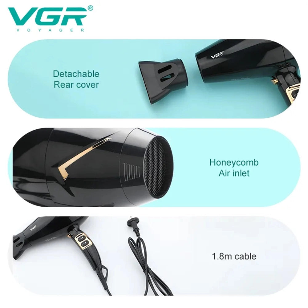 Trade Shop - Asciugacapelli Professionale Vgr V-423 – Hair Dryer Parrucchiere 1800-2200w -