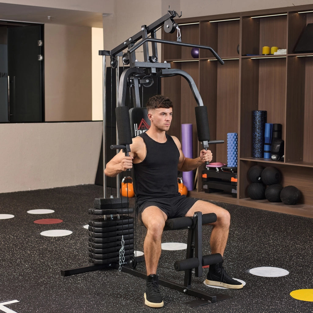 Stazione Fitness Multifunzione ¨C Xylo ¨C 45kg, 135x103x200cm, Nero