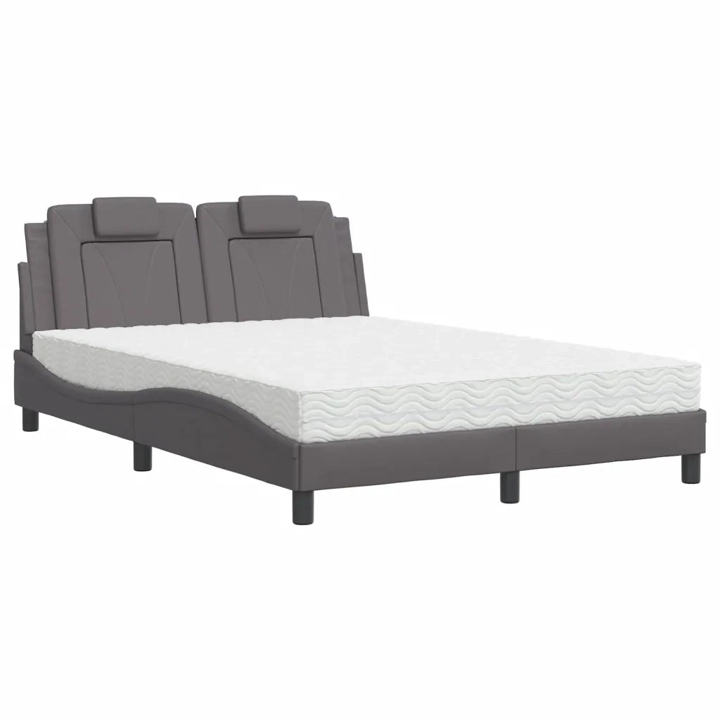 Letto Viana con Materasso Grigio 120x200 cm in Similpelle 3208785