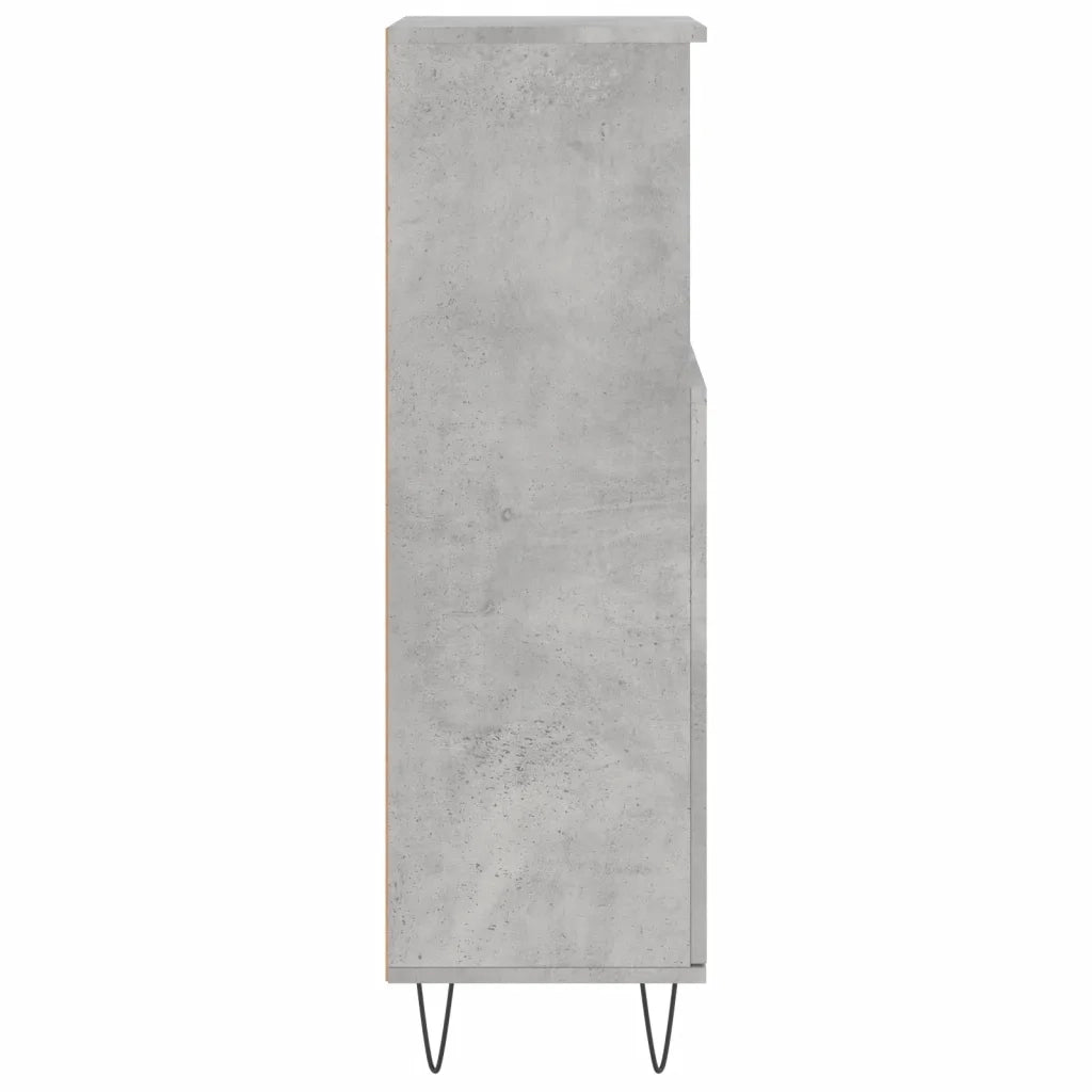 Armadietto Bagno Grigio Cemento 30x30x100 cm Legno Multistrato 831560