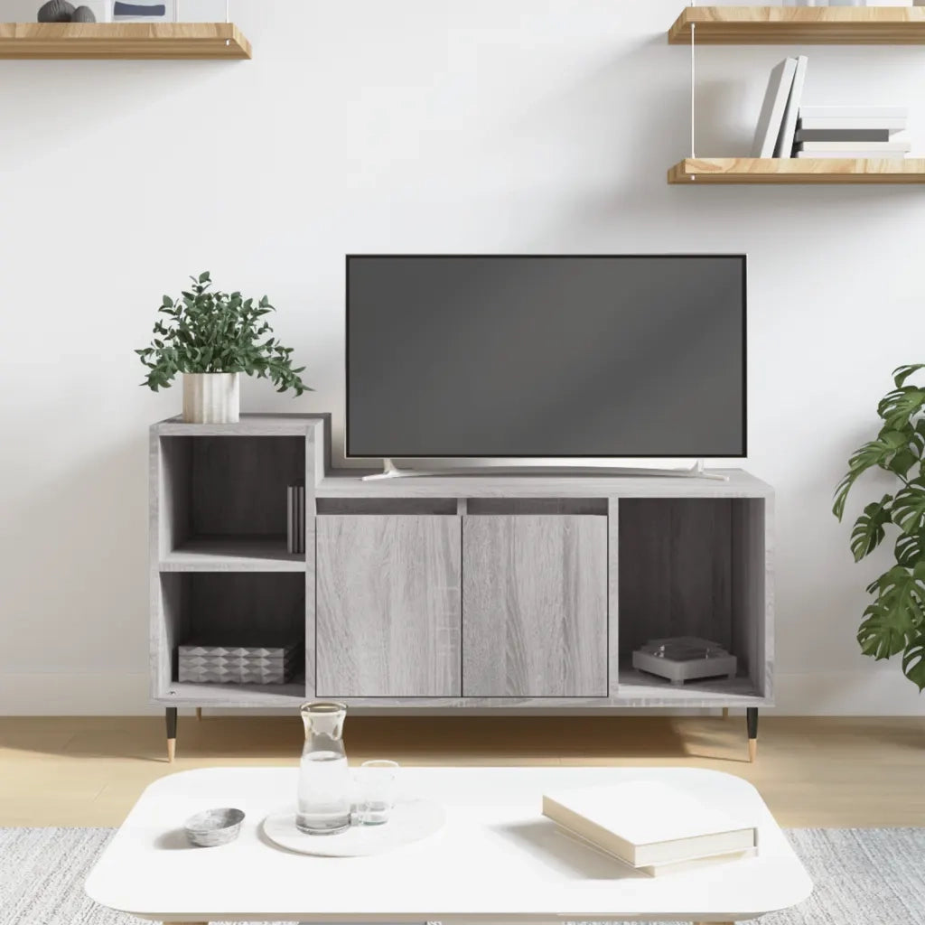 Mobile TV-Credenza TV-Console TV Grigio Sonoma 100x35x55 cm in Legno Multistrato 739197